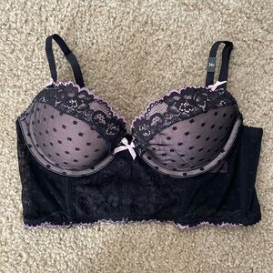 NWT Elegant Lace Longline Demi-Bustier Victoria’s secret corset Bra